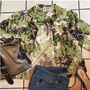 Tropical designed jean jacket